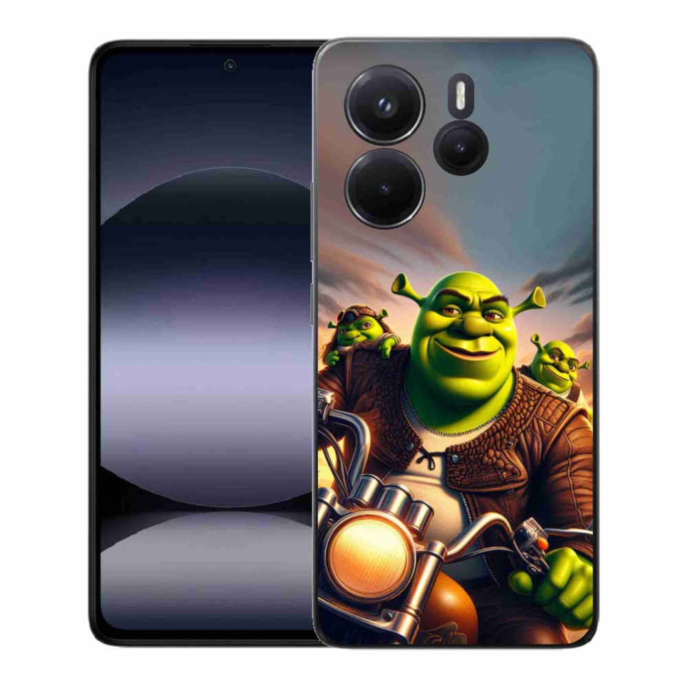 Gélový kryt mmCase na Xiaomi Redmi Note 14 - shrek na motorke