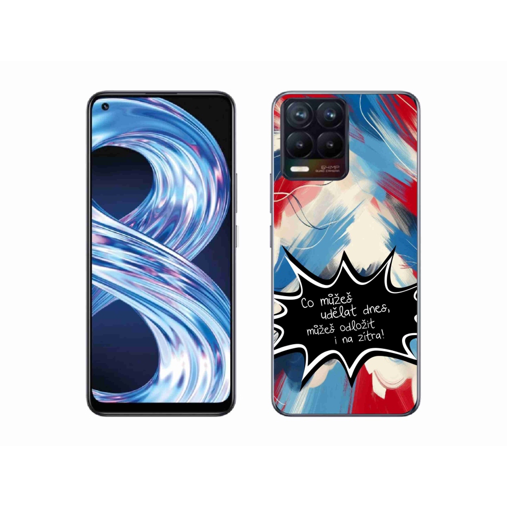Gélový kryt mmCase na Realme 8 4G - vtipný text 9 čierne pozadie