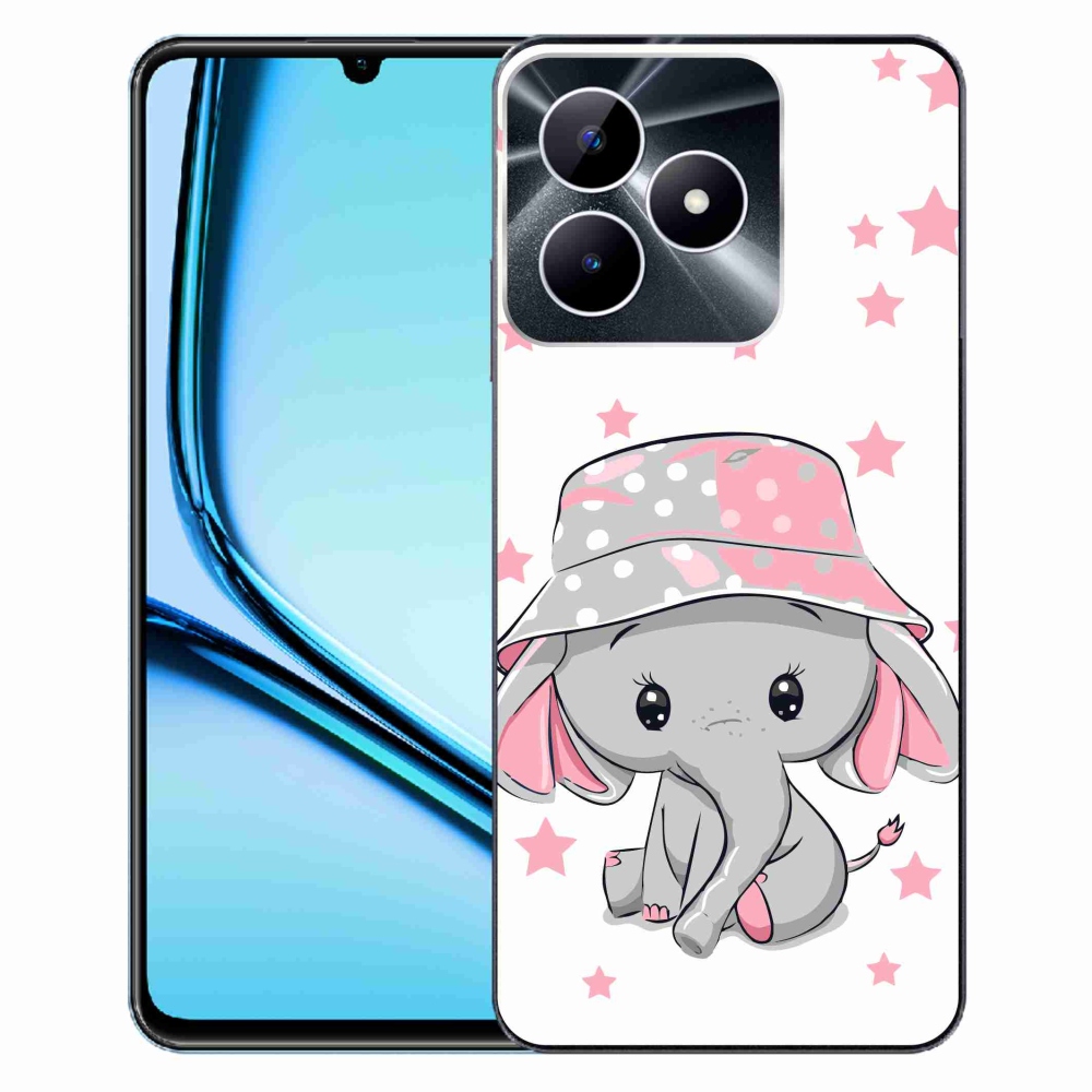 Gélový kryt mmCase na Realme Note 50 - ružový slon
