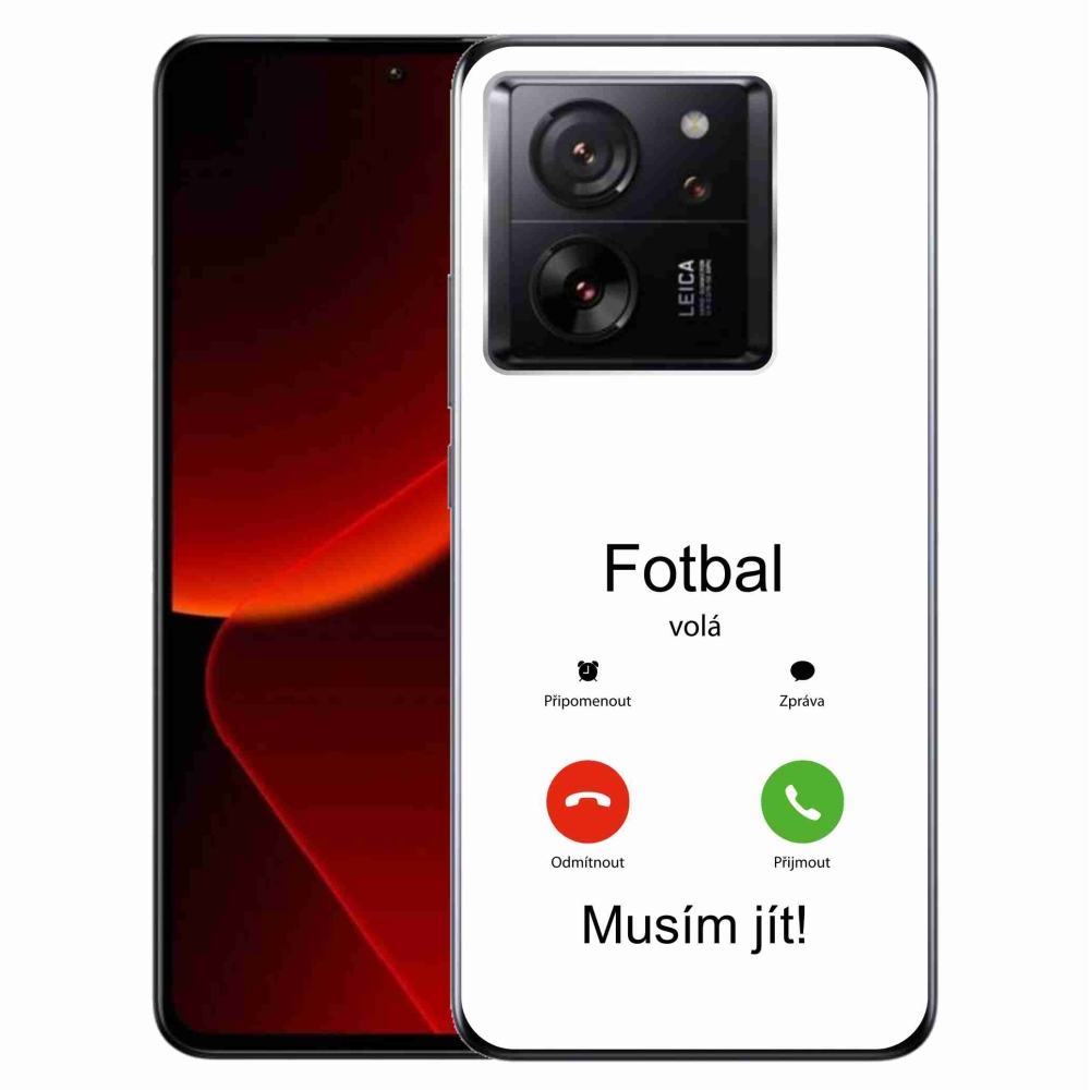 Gélový kryt mmCase na Xiaomi 13T/13T Pro - futbal volá biele pozadie