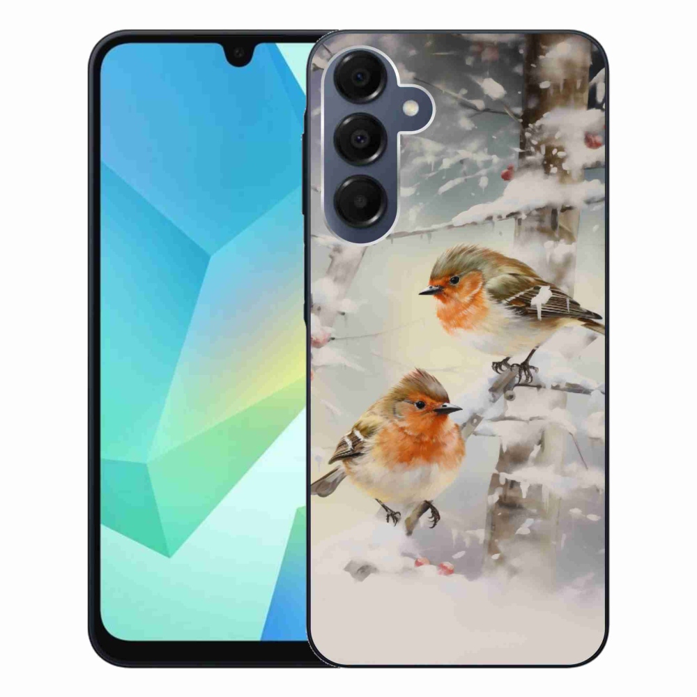 Gélový kryt mmCase na Samsung Galaxy A16 4G/5G - vtáčiky v zime