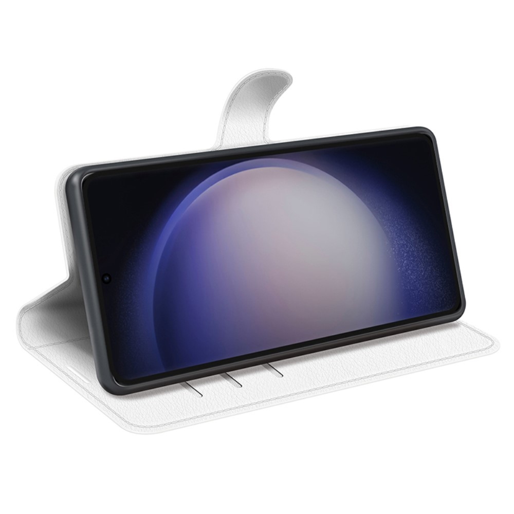 Litchi knižkové púzdro na Samsung Galaxy S24 Ultra - biele
