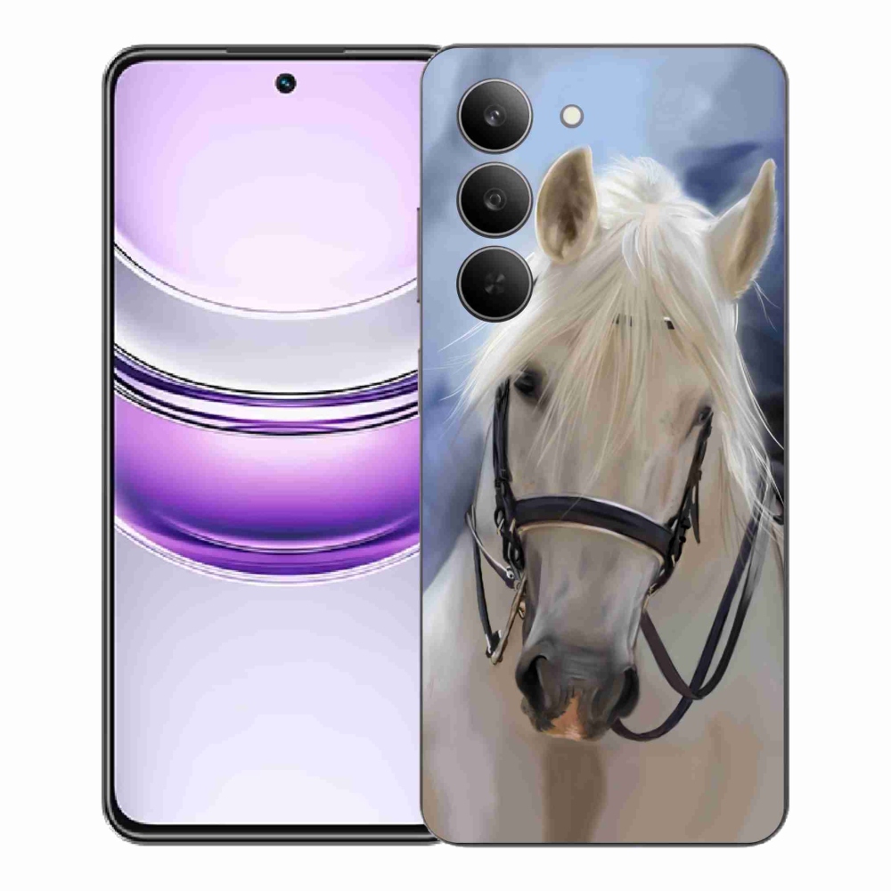 Gélový kryt mmCase na Realme 14x 5G - biely kôň