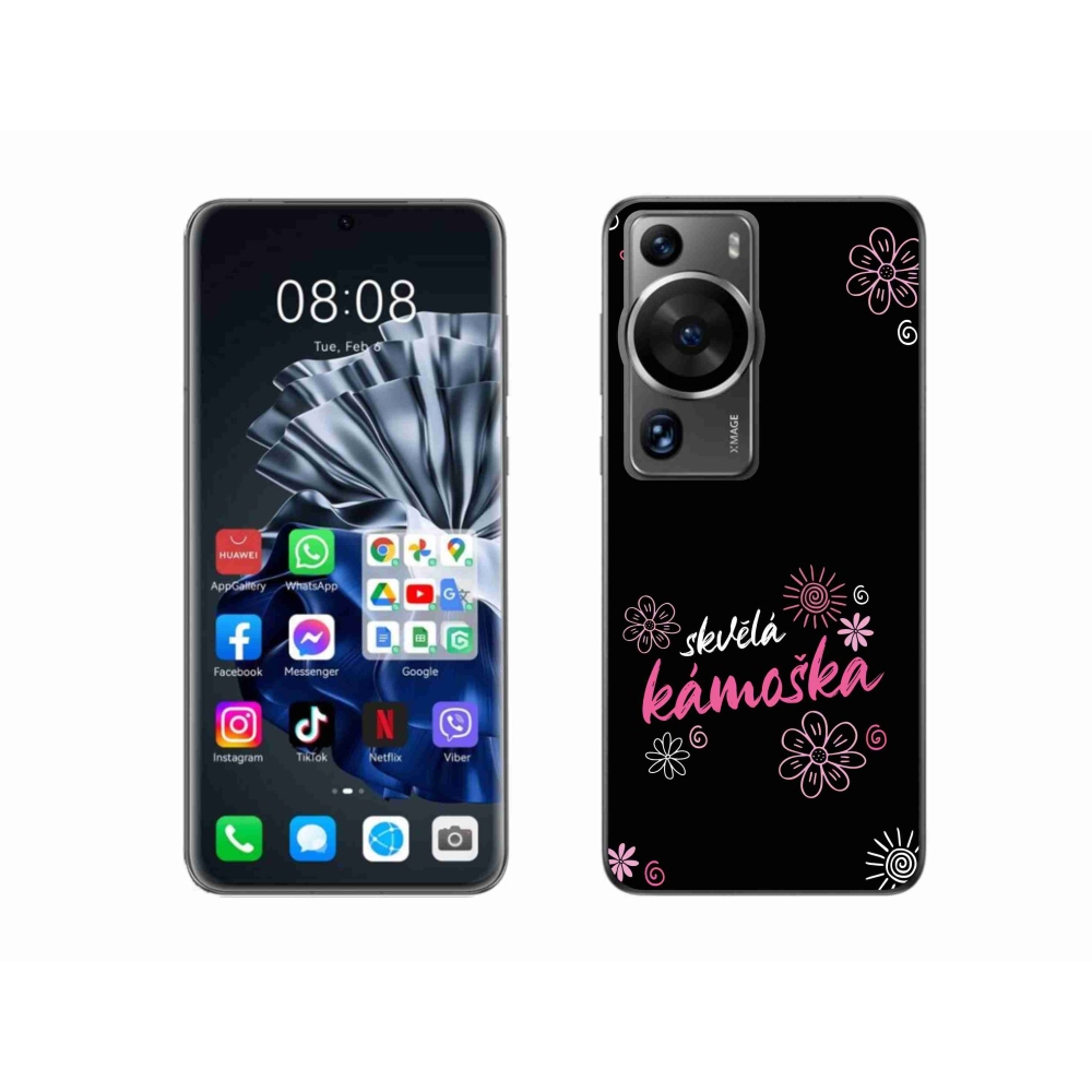 Gélový kryt mmCase na Huawei P60 Pro - skvelá kamoška čierne pozadie