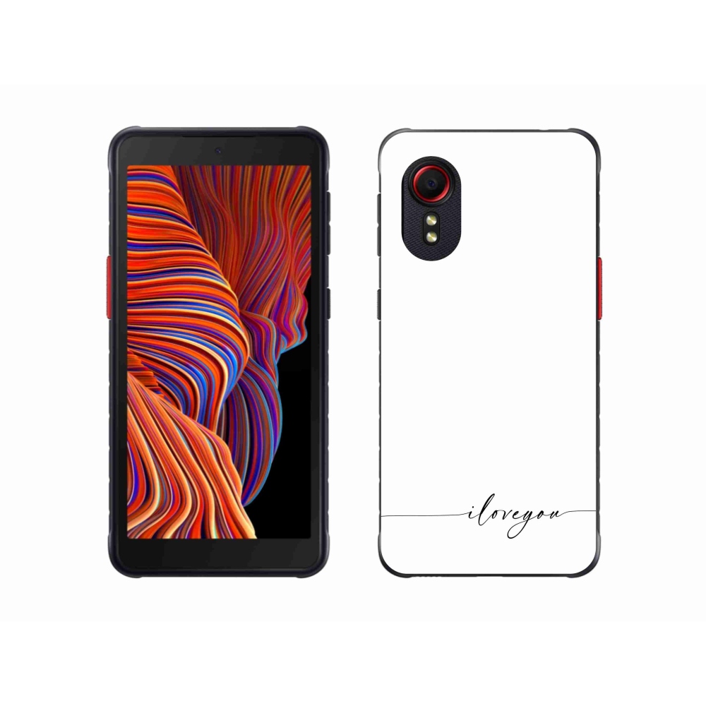 Gélový kryt mmCase na Samsung Galaxy Xcover 5 - I love you biele pozadie