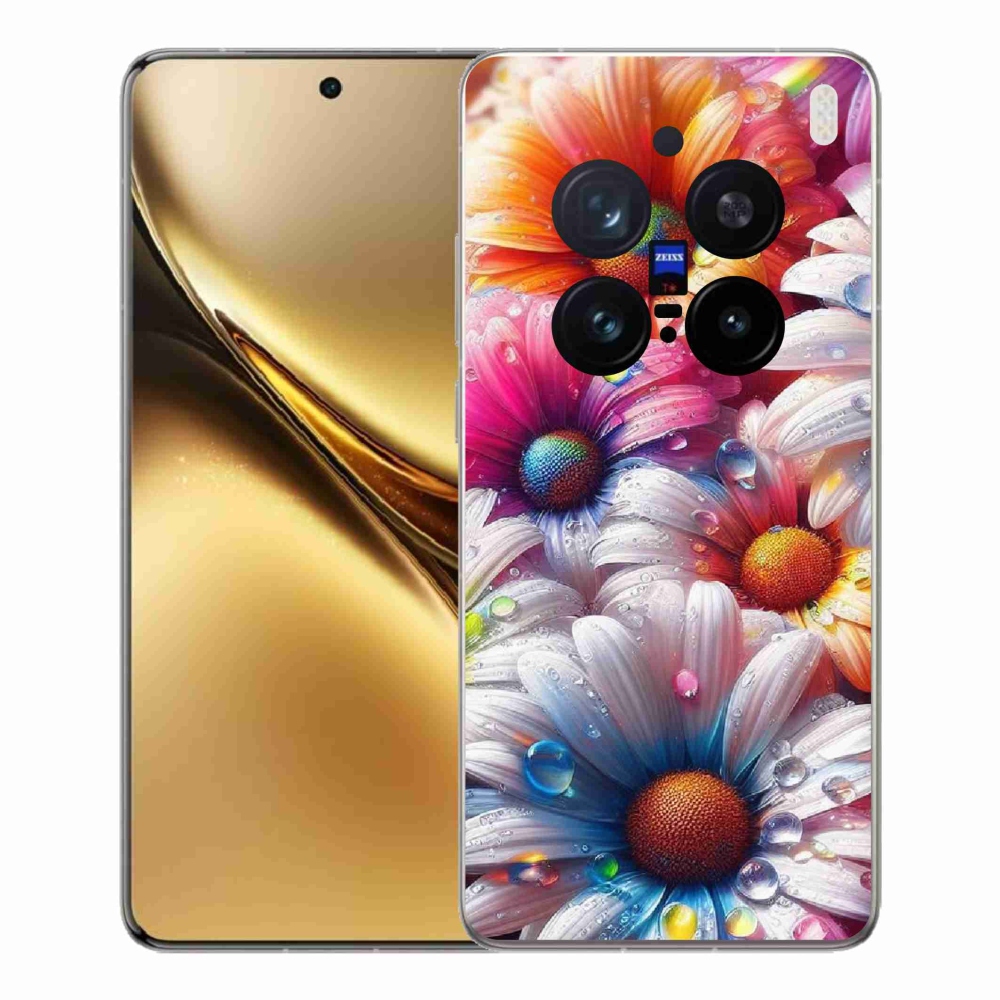 Gélový kryt mmCase na Vivo X200 Pro 5G - farebné margaréty