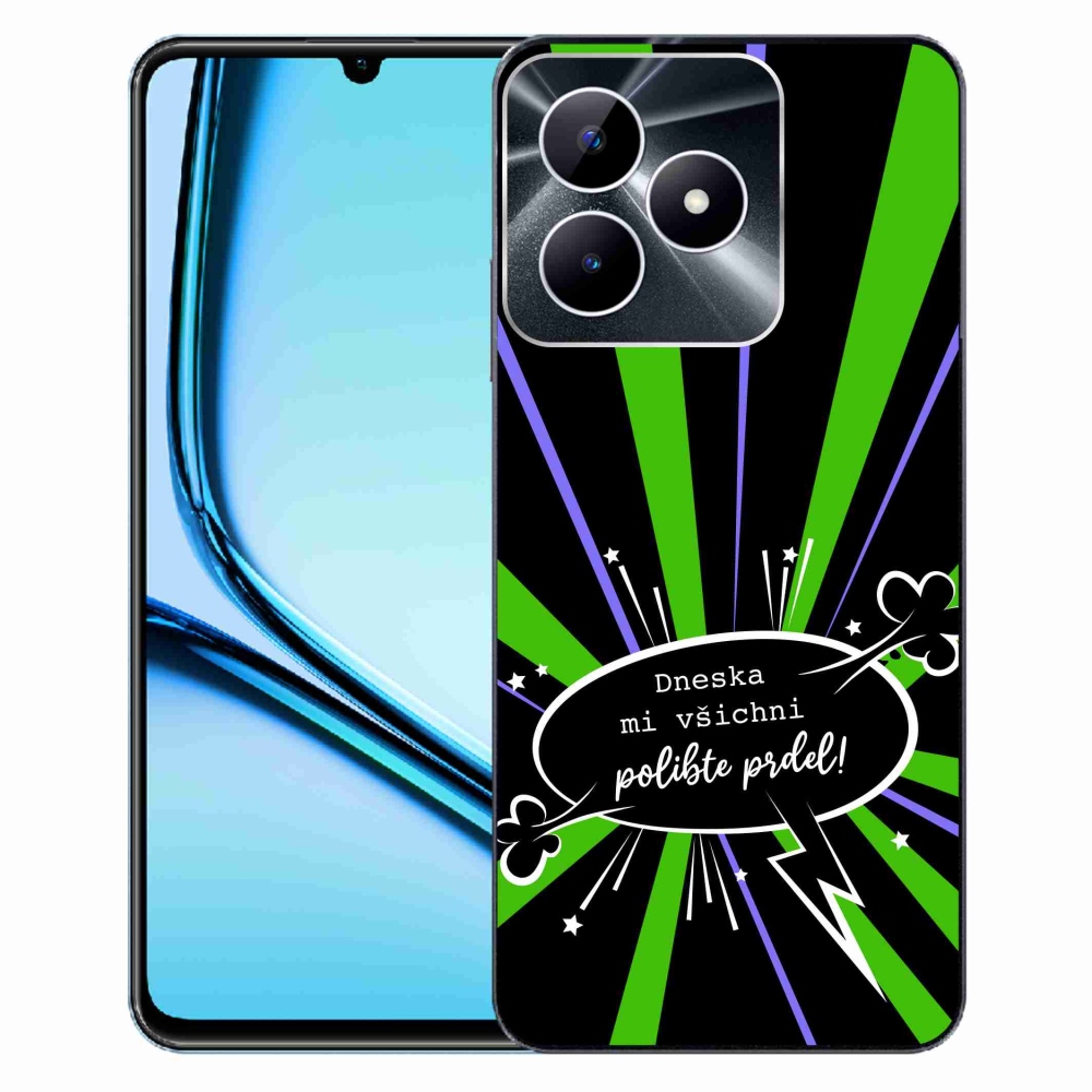 Gélový kryt mmCase na Realme Note 50 - vtipný text 15 čierne pozadie