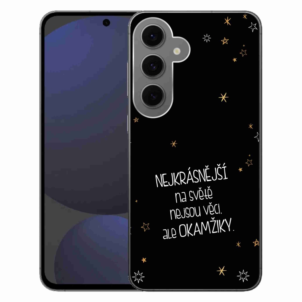 Gélový kryt mmCase na Samsung Galaxy S24 FE - citát 4 čierne pozadie