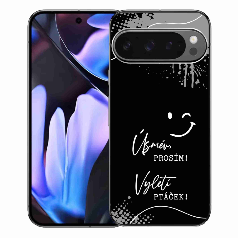 Gélový kryt mmCase na Google Pixel 9 Pro XL - vtipný text 4 čierne pozadie