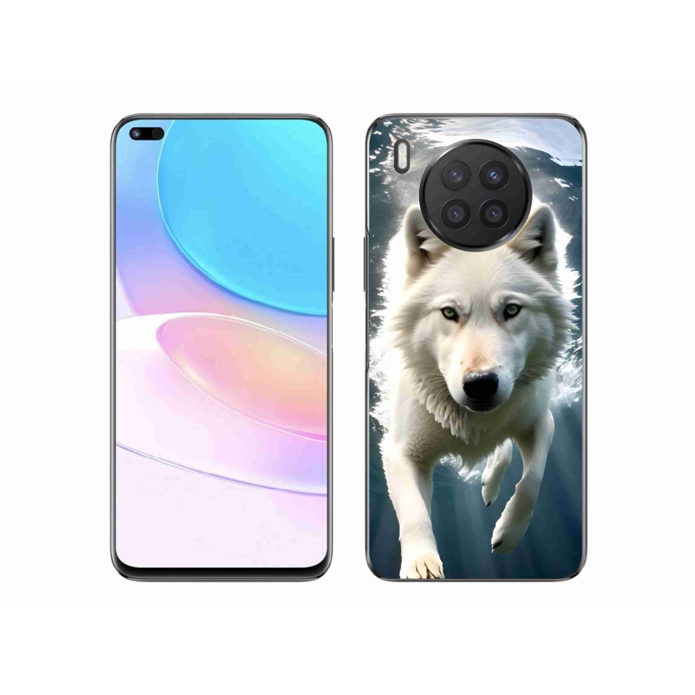 Gelový kryt mmCase na Huawei Nova 8i - bílý vlk