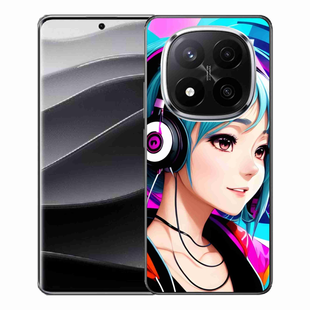 Gélový kryt mmCase na Xiaomi Redmi Note 14 Pro+ 5G - dievča so slúchadlami