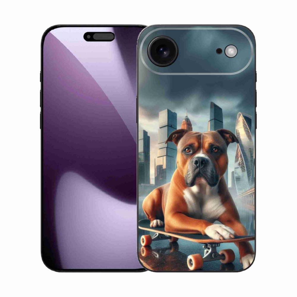Gélový kryt mmCase na iPhone 17 Air - pes na skateboarde