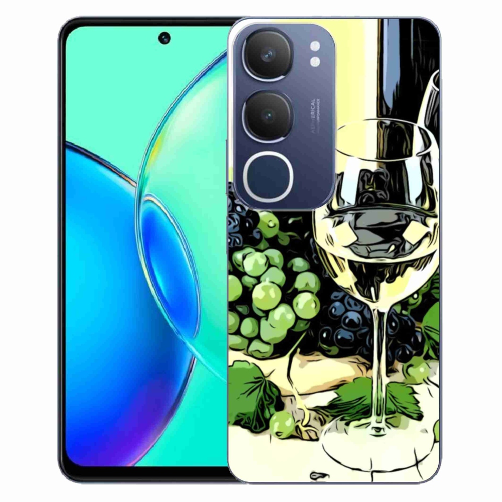 Gélový kryt mmCase na Vivo Y19s - pohár vína