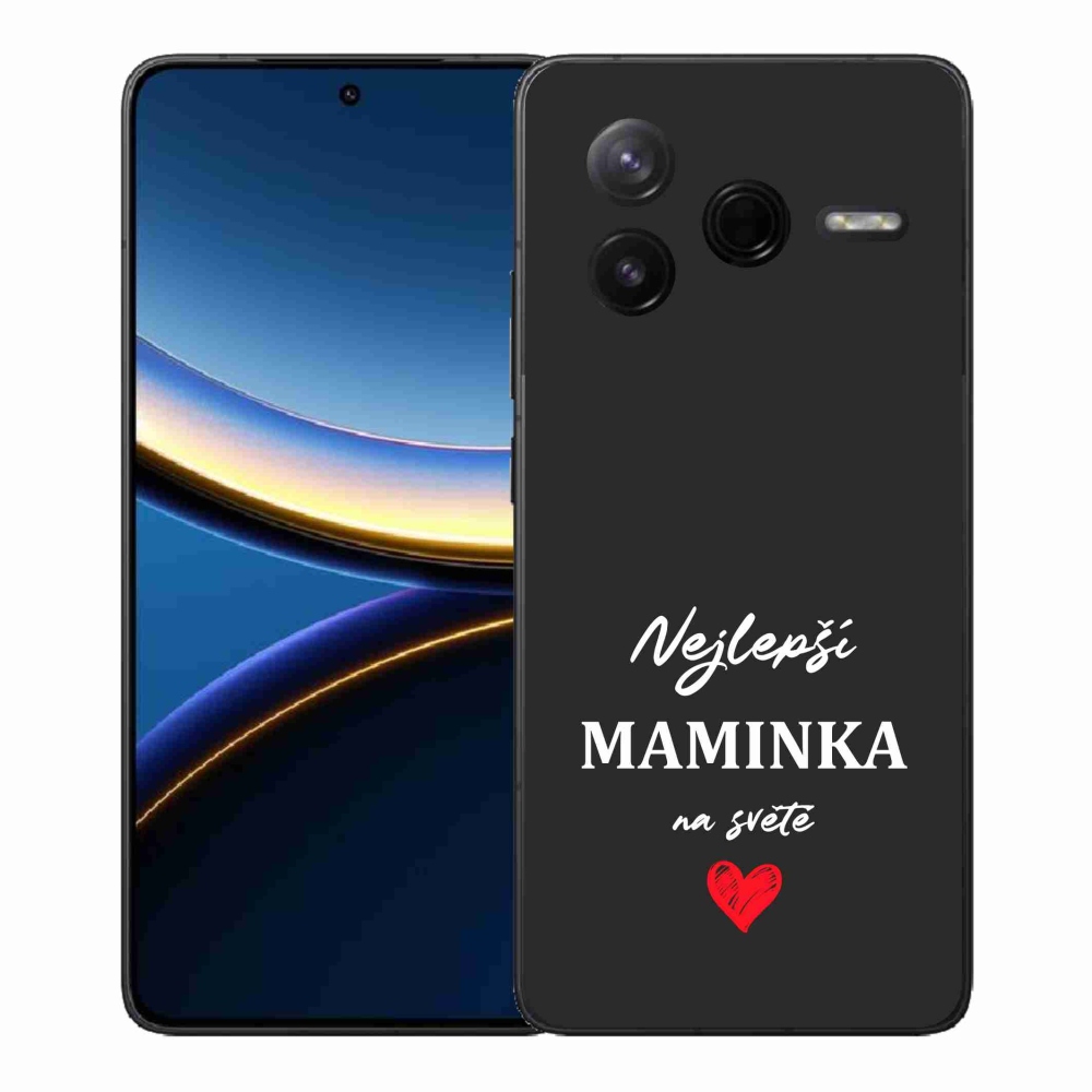 Gélový kryt mmCase na Xiaomi Poco F7 Pro - najlepšia mamička 1 čierne pozadie