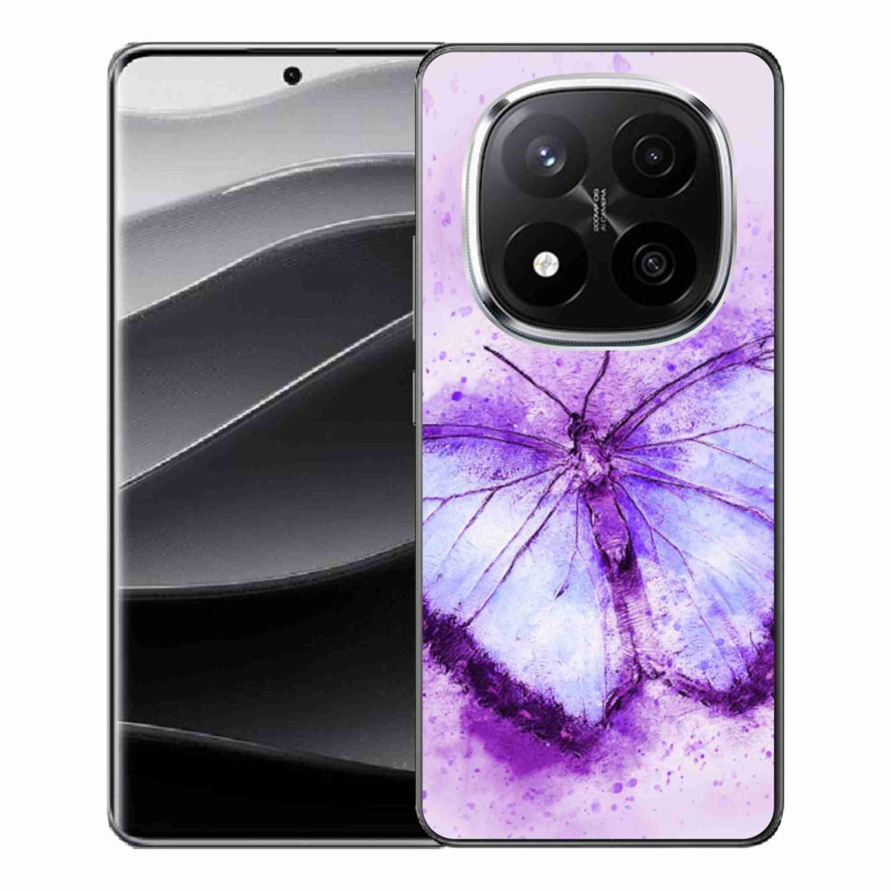 Gélový kryt mmCase na Xiaomi Redmi Note 14 Pro+ 5G - fialový motýľ