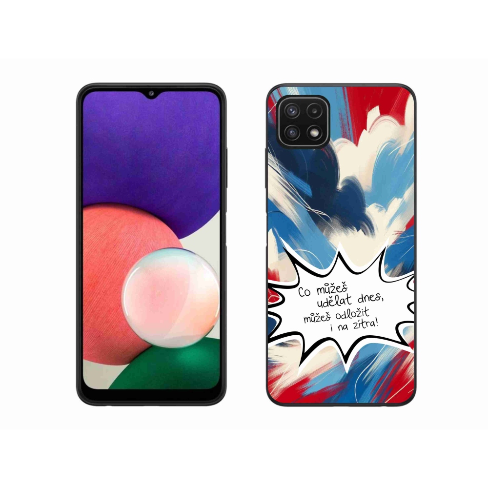 Gélový kryt mmCase na Samsung Galaxy A22 5G - vtipný text 9 biele pozadie