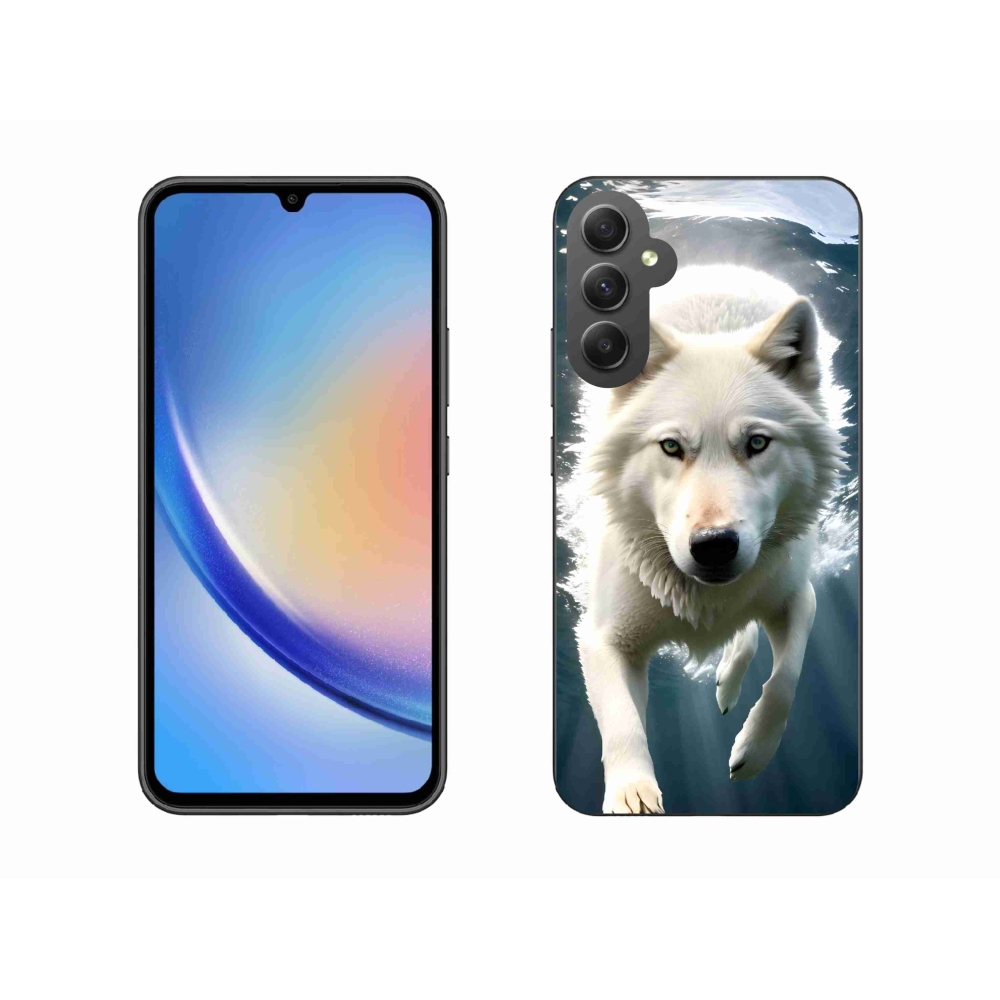 Gélový kryt mmCase na Samsung Galaxy A34 5G - biely vlk