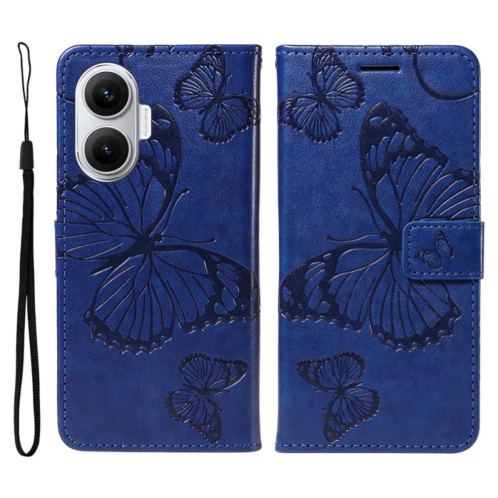 Big Butterfly knižkové púzdro na Xiaomi Poco F7 5G - modré