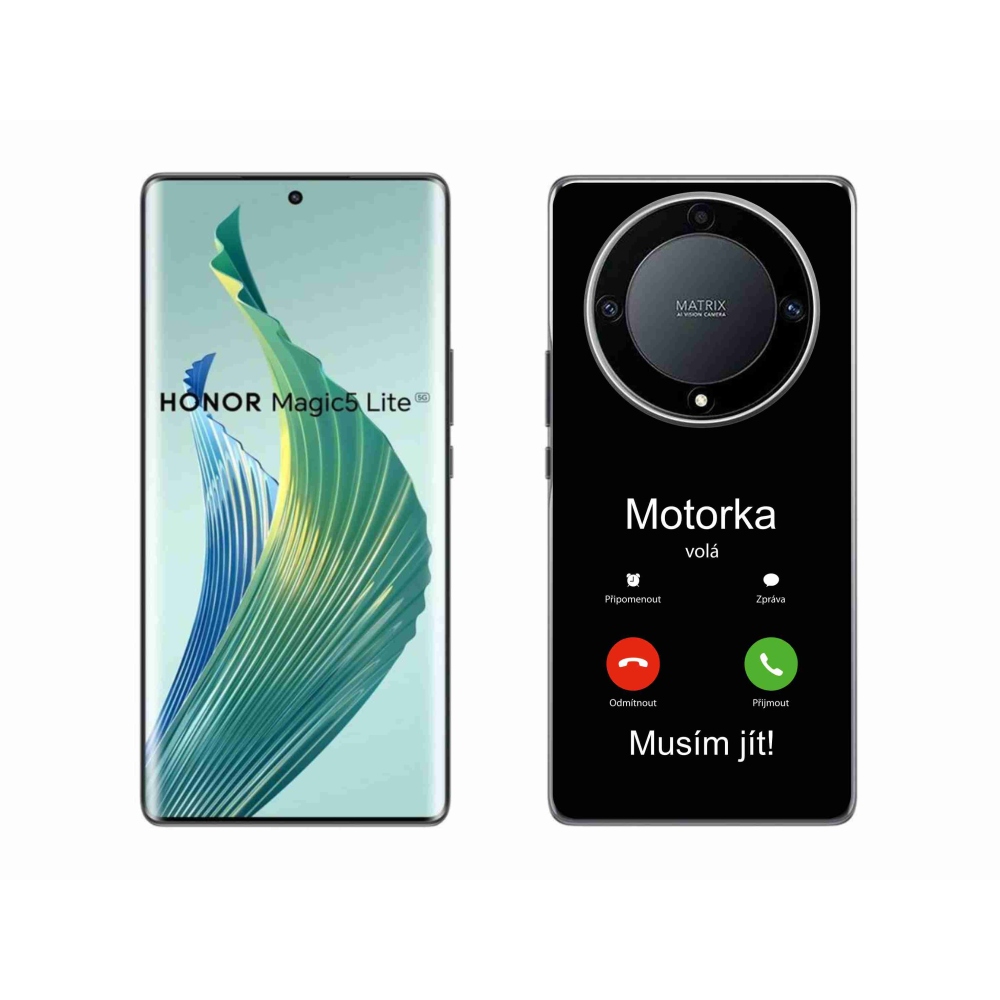 Gélový kryt mmCase na Honor Magic 5 Lite 5G - motorka volá čierne pozadie