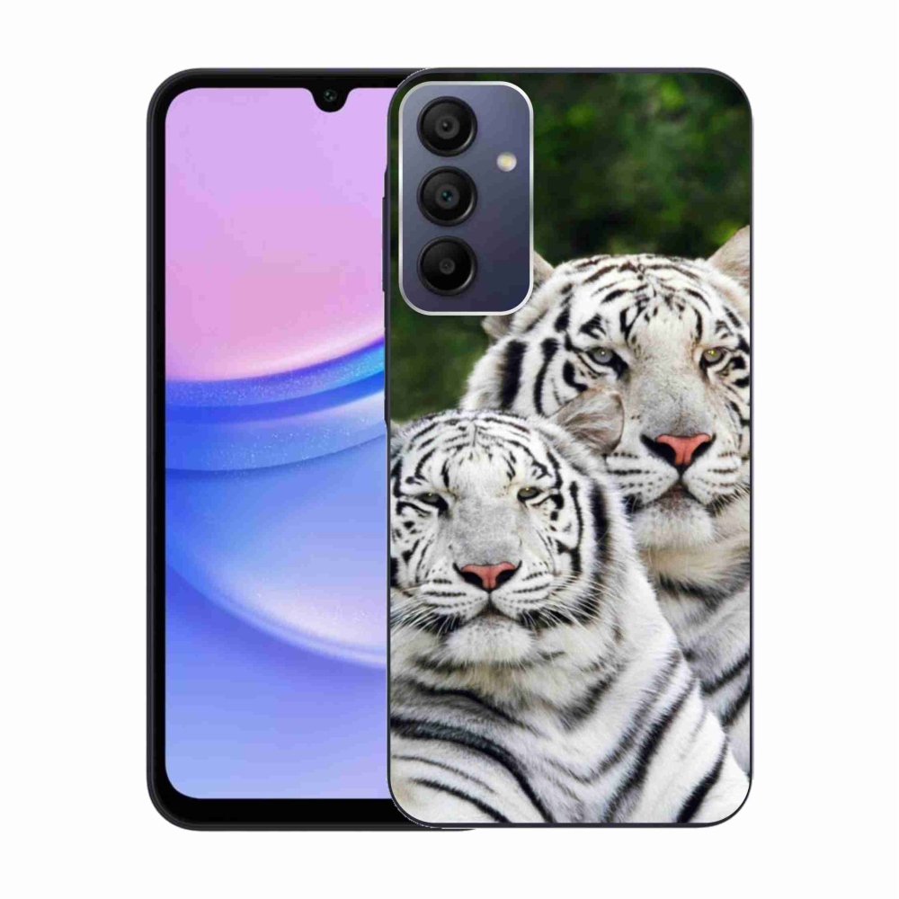 Gélový obal mmCase na Samsung Galaxy A15 4G/5G - bieli tigre