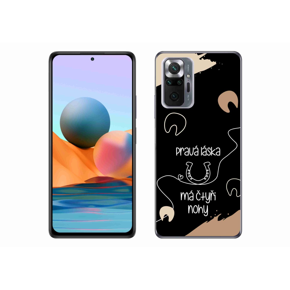 Gélový kryt mmCase na Xiaomi Redmi Note 10 Pro - konský motív čierne pozadie