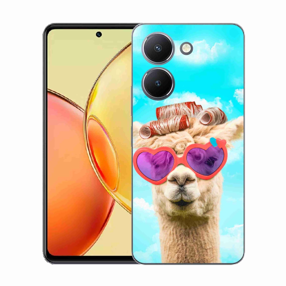 Gélový kryt mmCase na Vivo Y36 - lama s okuliarmi