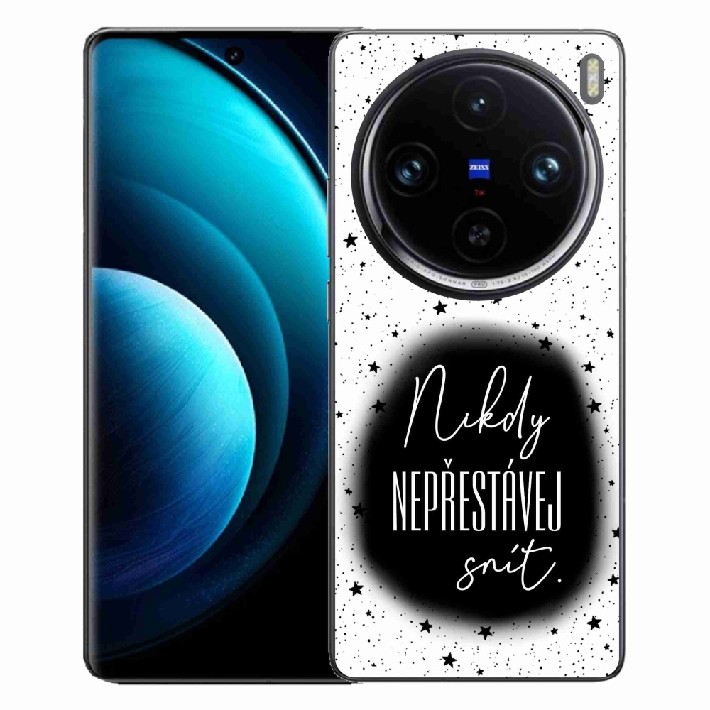 Gélový kryt mmCase na Vivo X100 Pro 5G - citát 1 čiernobiele pozadie