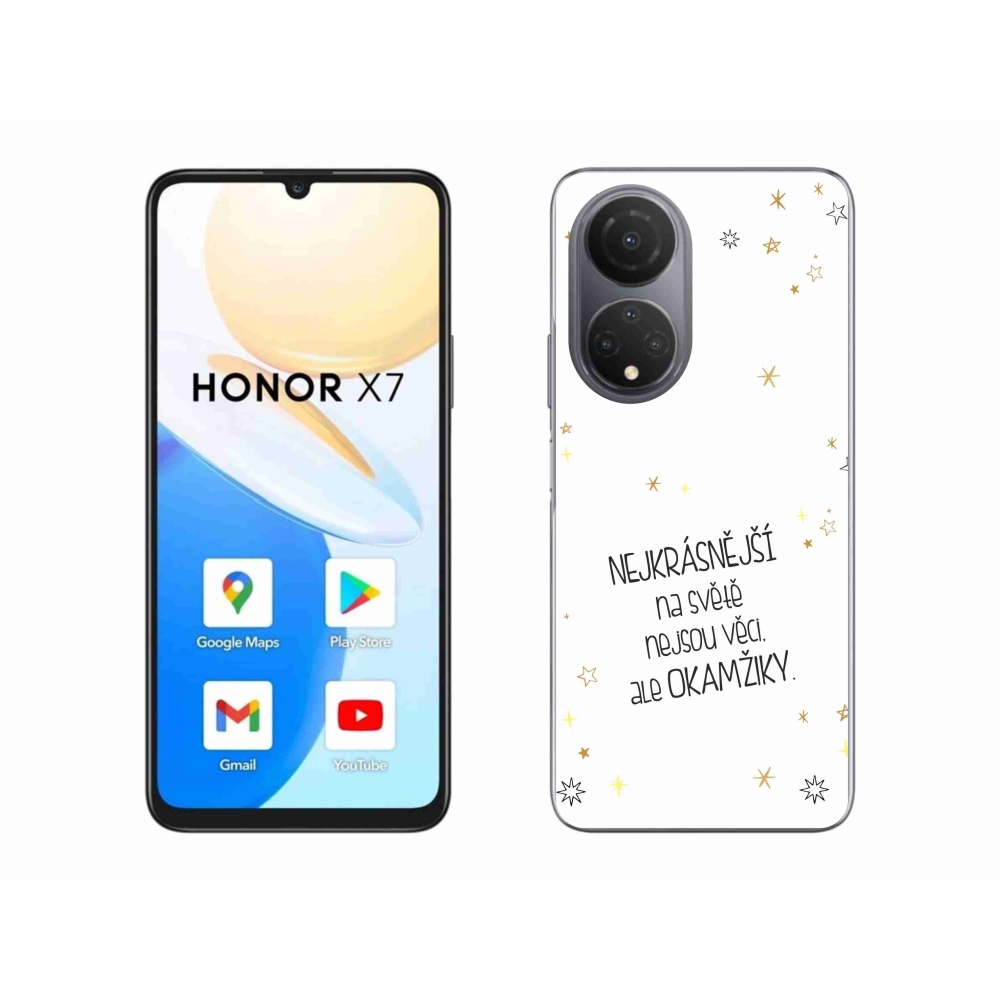 Gélový kryt mmCase na Honor X7 - citát 4 biele pozadie