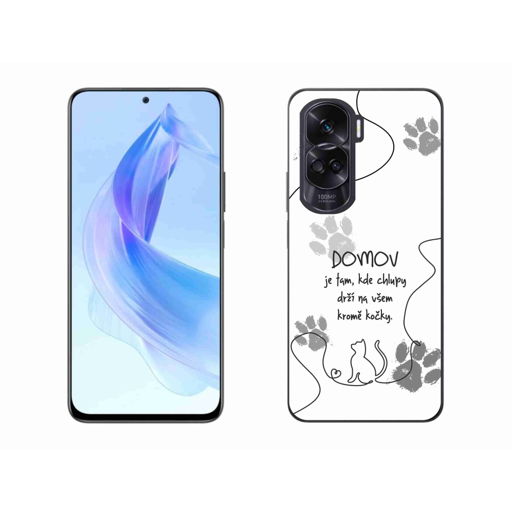 Gélový kryt mmCase na Honor 90 Lite - mačacie motív biele pozadie