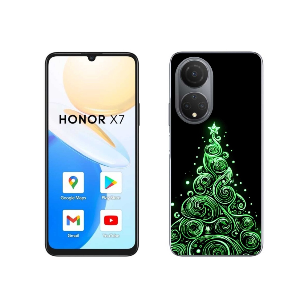 Gélový kryt mmCase na Honor X7 - neónový vianočný stromček 3
