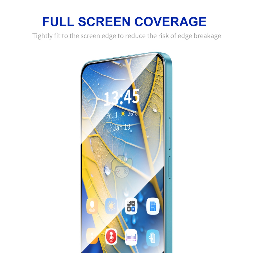 ENK 9H celoplošné tvrdené sklo na Xiaomi Poco F7 5G s aplikačným rámčekom