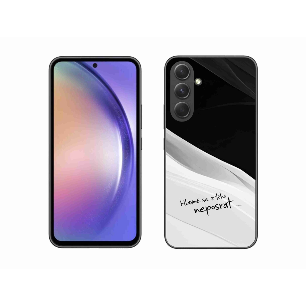 Gélový kryt mmCase na Samsung Galaxy A54 5G - vtipný text 13 bieločierne pozadie