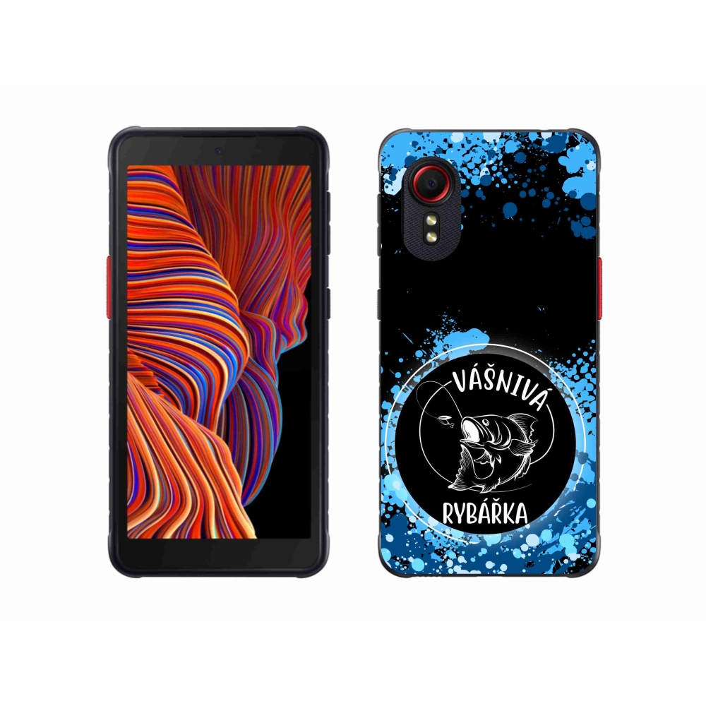 Gélový kryt mmCase na Samsung Galaxy Xcover 5 - vášnivá rybárka čierne pozadie