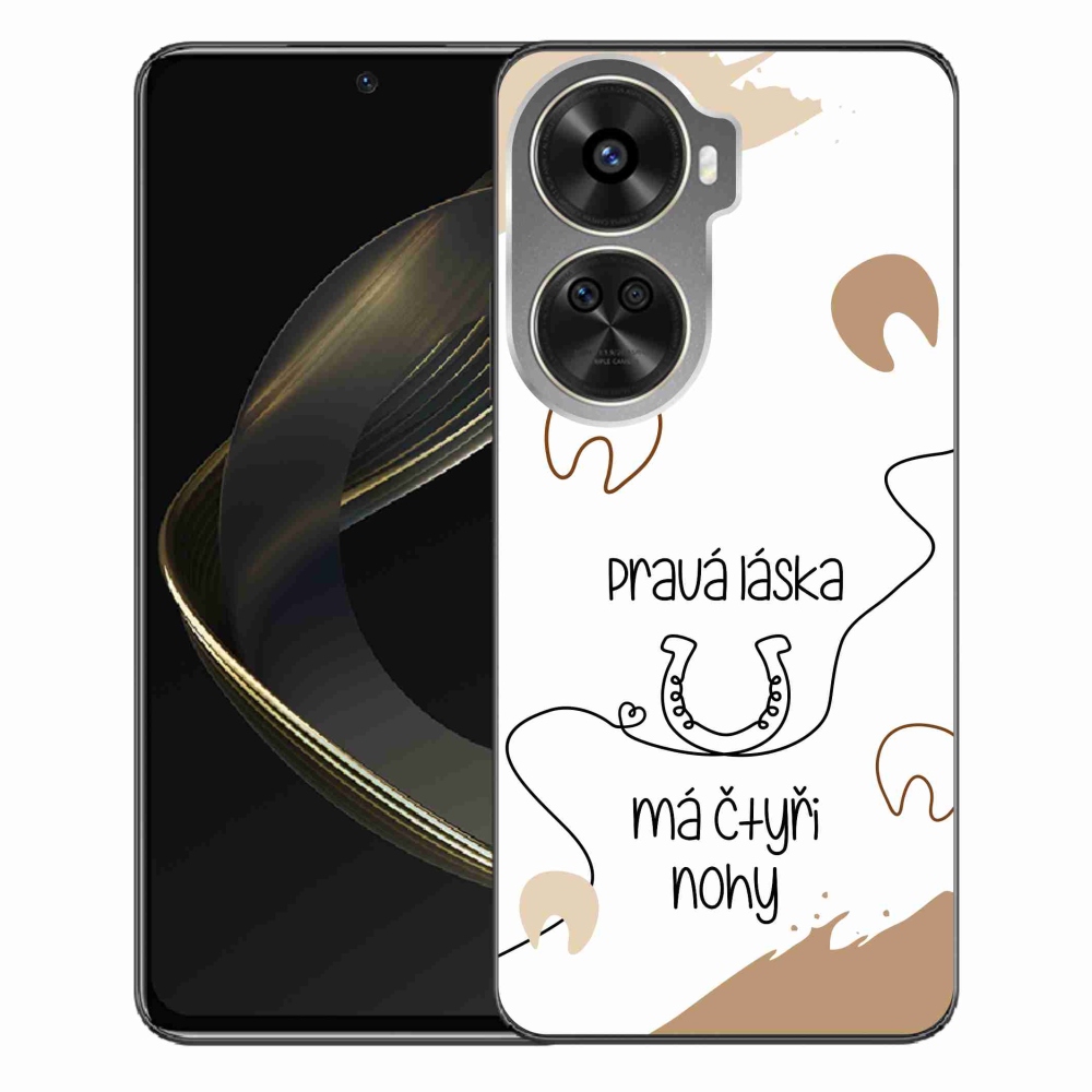 Gélový kryt mmCase na Huawei Nova 12 SE - konský motív biele pozadie