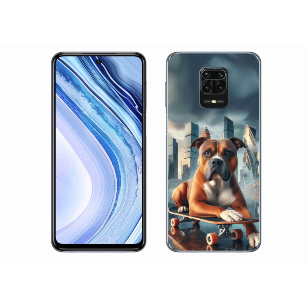 Gélový kryt mmCase na Xiaomi Redmi Note 9S - pes na skateboarde