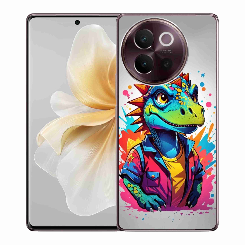 Gélový kryt mmCase na Vivo V40 Lite 5G - farebný dinosaurus