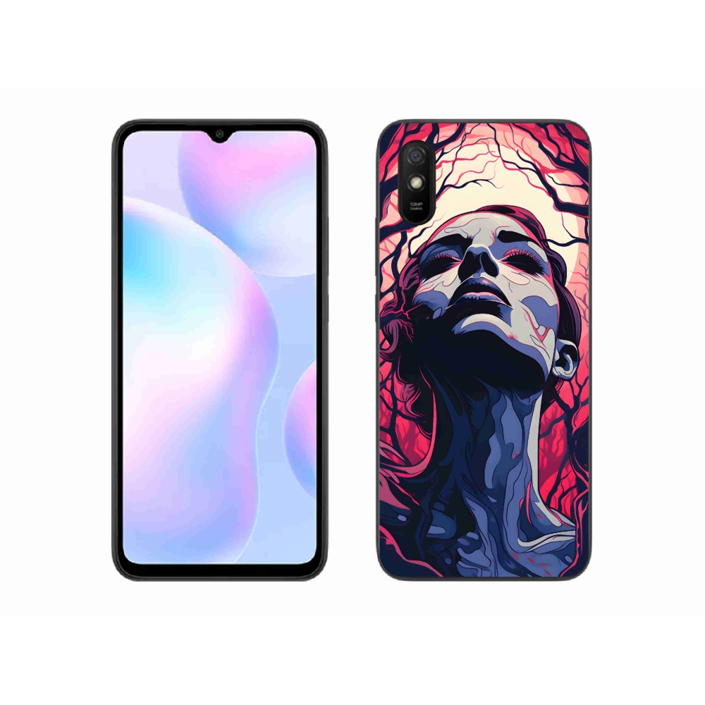 Gélový kryt mmCase na Xiaomi Redmi 9A - abstraktná tvár