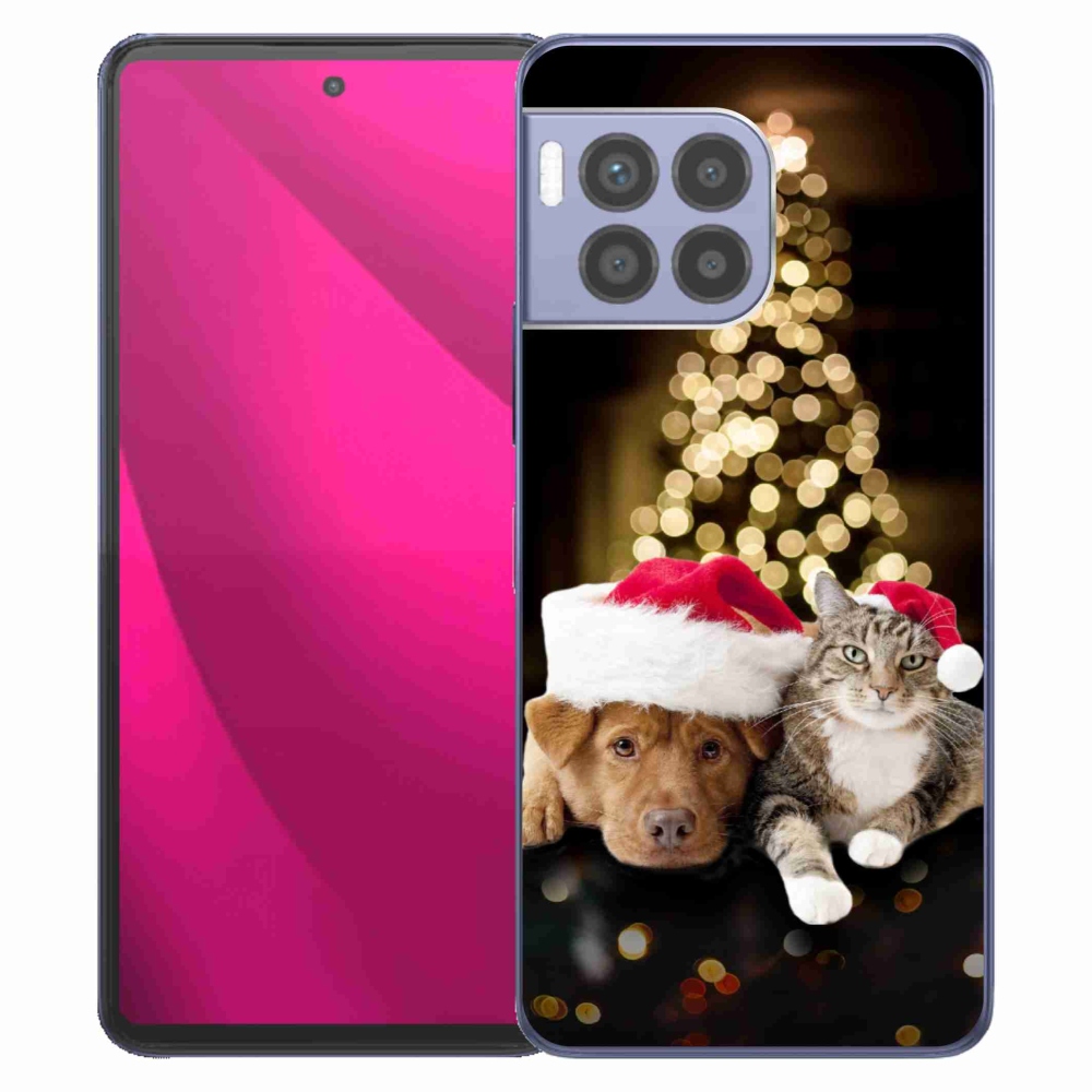 Gélový kryt mmCase na T-Mobile T Phone 2 Pro - vianočný pes a mačka
