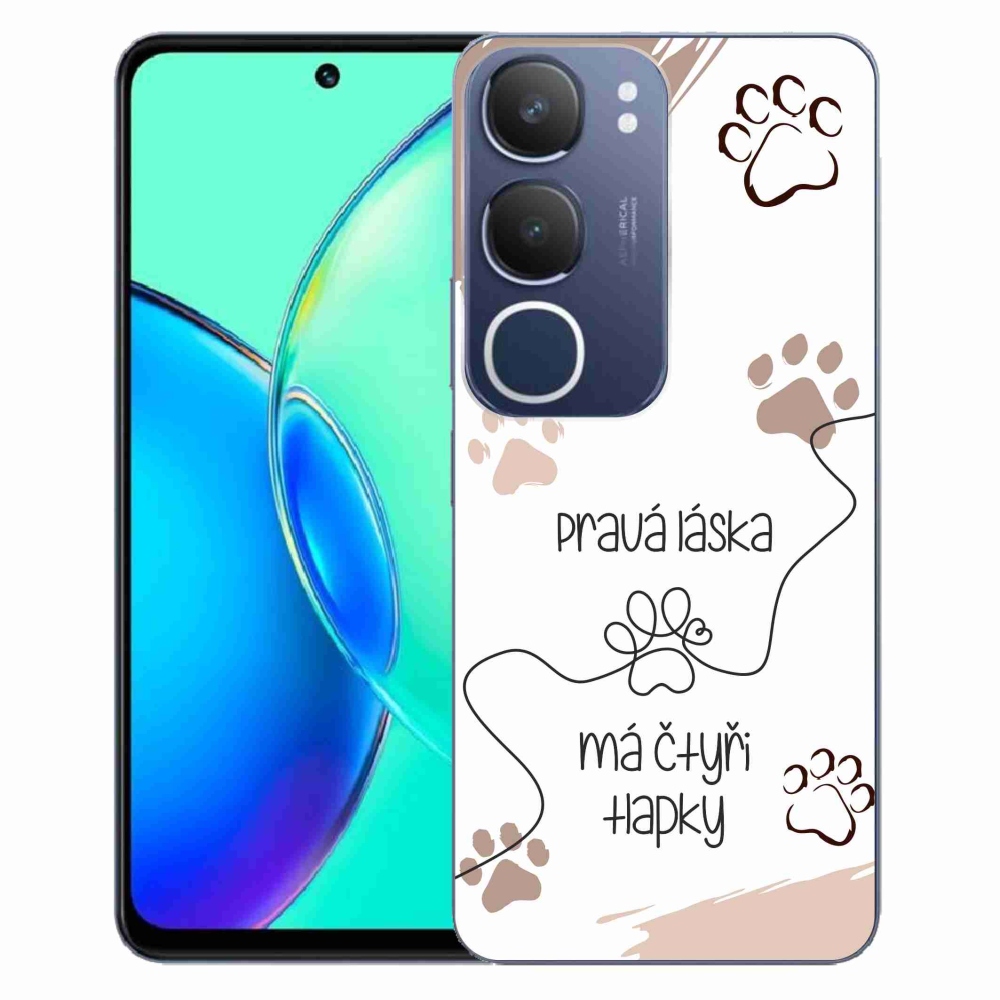 Gélový kryt mmCase na Vivo Y19s - psí motív 1 biele pozadie