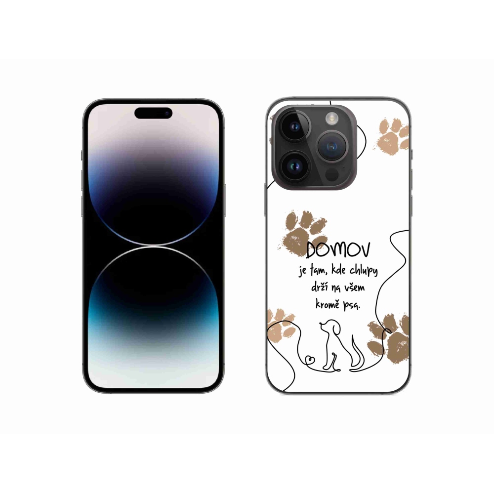 Gélový kryt mmCase na iPhone 14 Pro 6.1 - psí motív biele pozadie