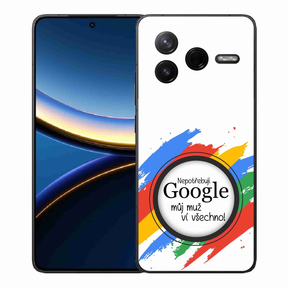 Gélový kryt mmCase na Xiaomi Poco F7 Pro - muž vie všetko biele pozadie