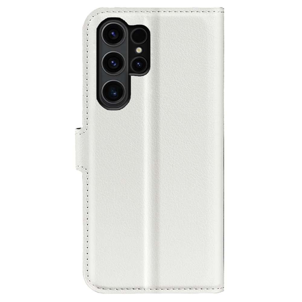 Litchi knižkové púzdro na Samsung Galaxy S24 Ultra - biele