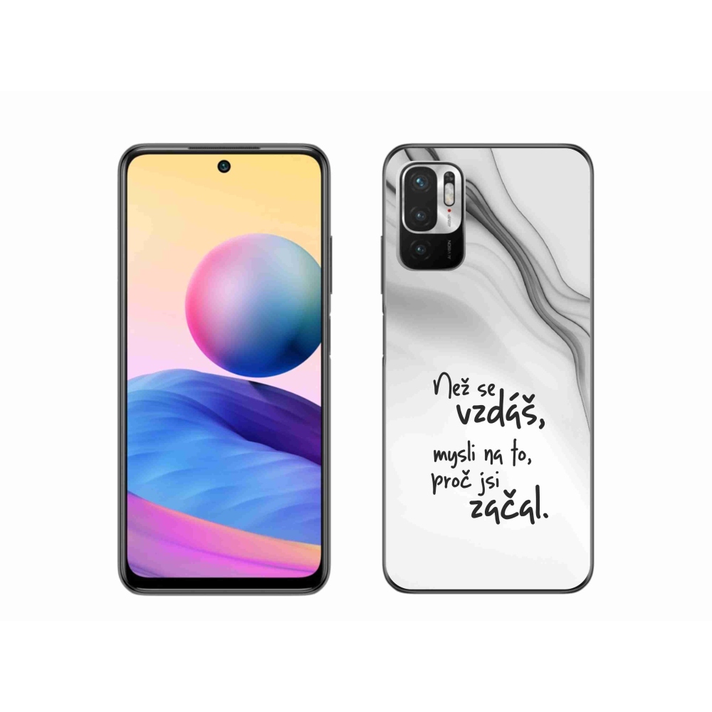 Gélový kryt mmCase na Xiaomi Redmi Note 10 5G - citát 2 biele pozadie