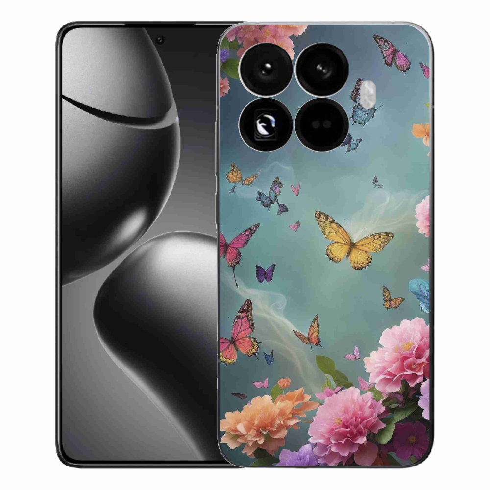 Gélový kryt mmCase na Xiaomi 15T Pro - farebné kvety a motýle
