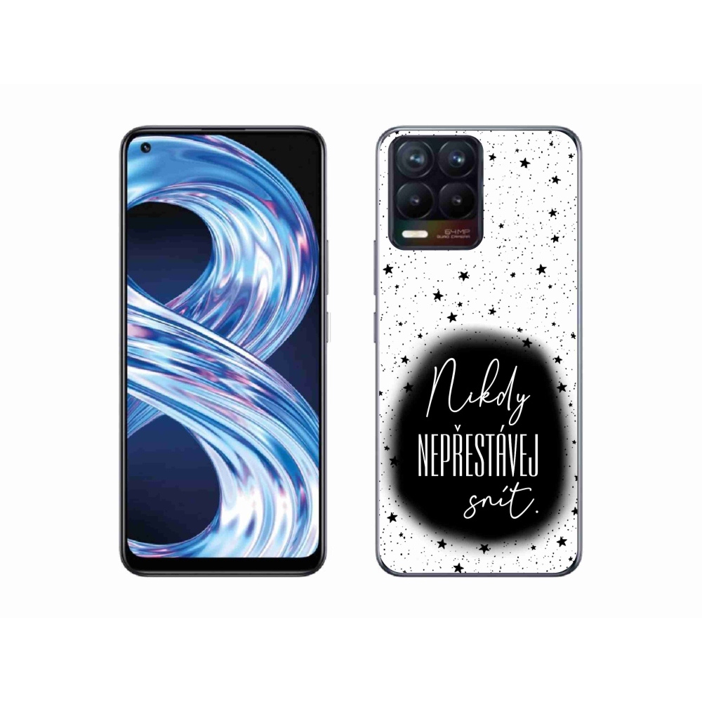 Gélový kryt mmCase na Realme 8 4G - citát 1 čiernobiele pozadie