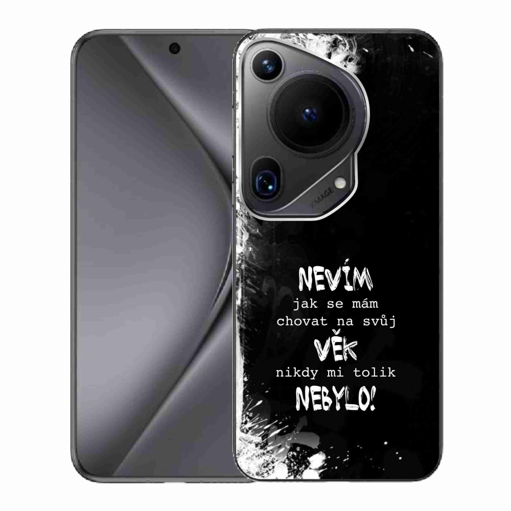 Gélový kryt mmCase na Huawei Pura 70 Ultra - vtipný text 14 čierne pozadie