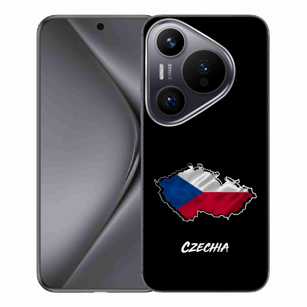 Gélový kryt mmCase na Huawei Pura 70 Pro - Czechia čierne pozadie