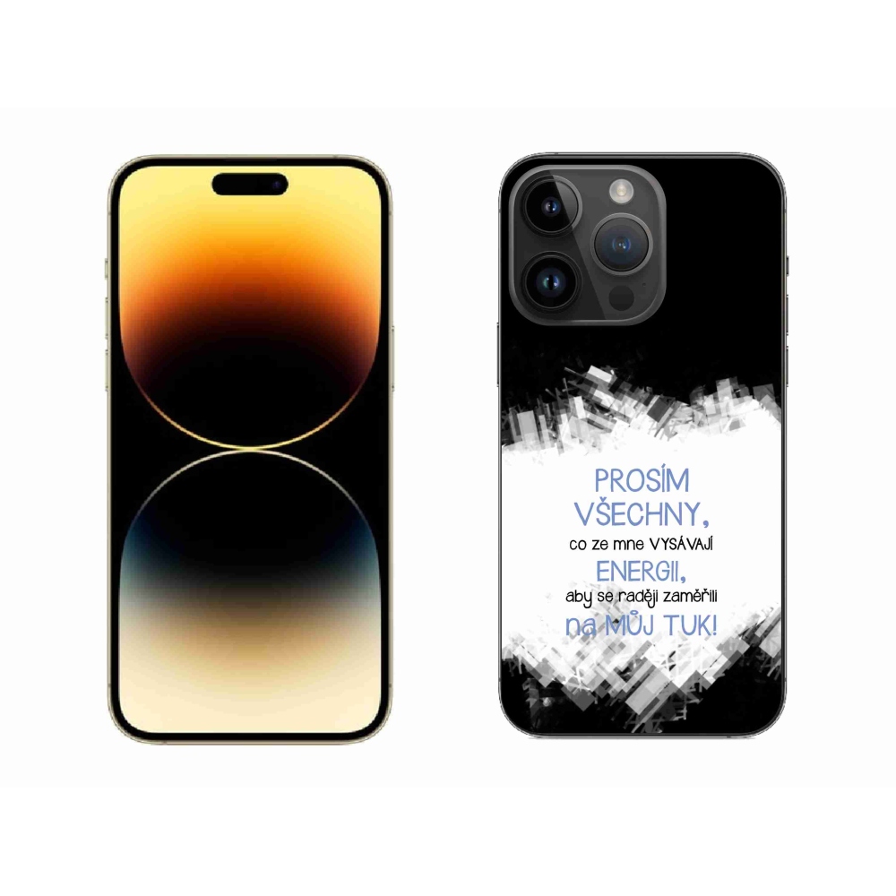 Gélový kryt mmCase na iPhone 14 Pro Max 6.7 - vtipný text 1 modrý