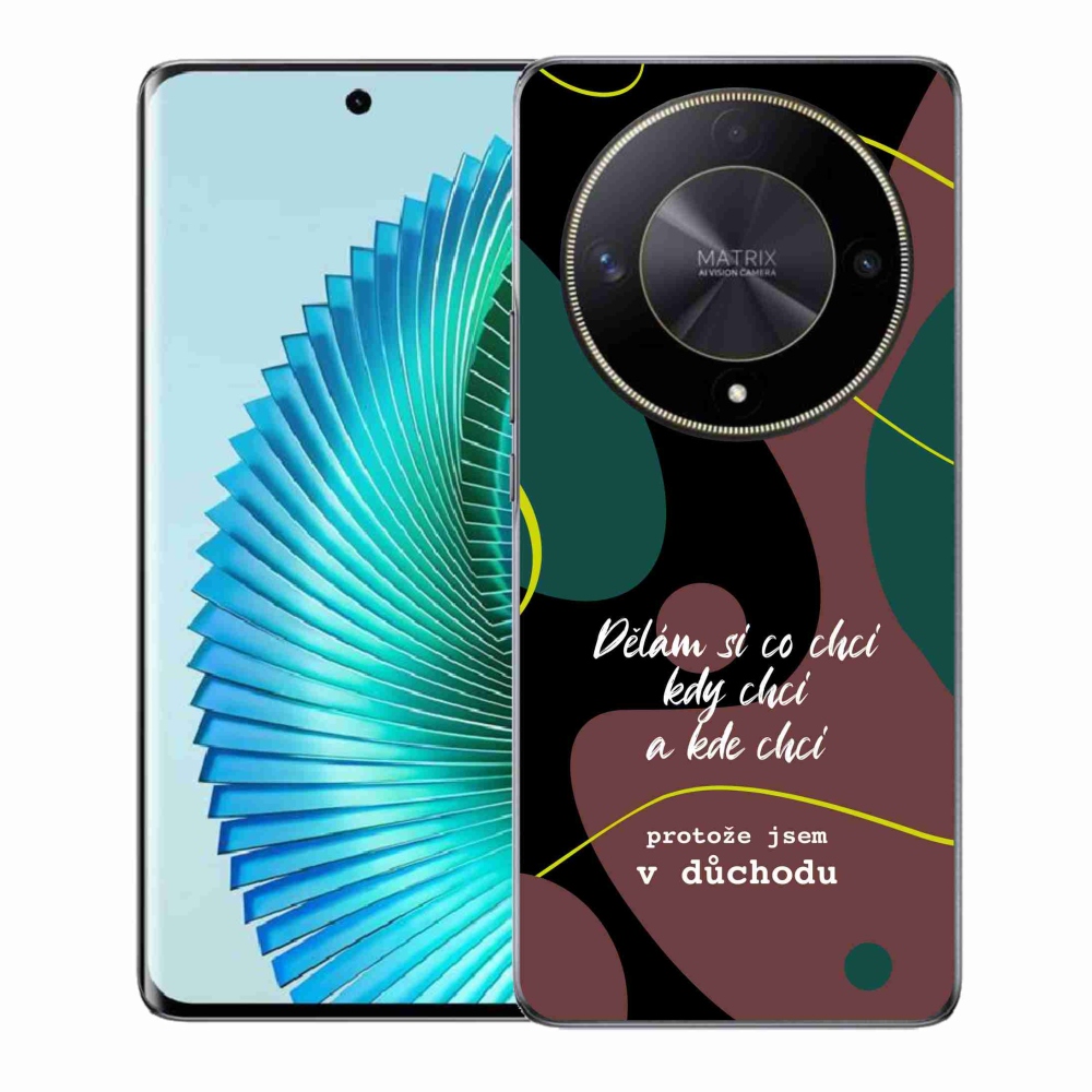 Gélový kryt mmCase na Honor Magic 6 Lite 5G - vtipný text 10 čierne pozadie
