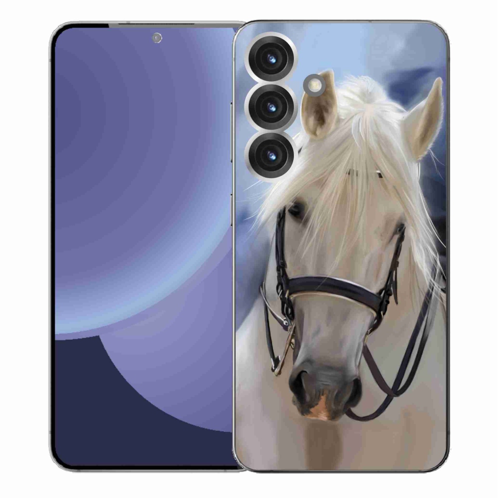 Gélový kryt mmCase na Samsung Galaxy S25+ - biely kôň